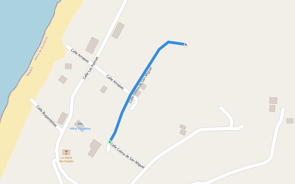 Calle Colina de San Miguel walking route map in San Francisco