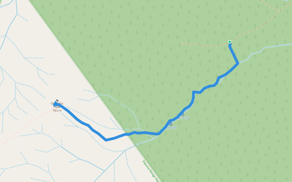Godwins Peak Track walking route map in Clemant