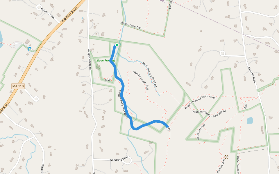 Moen Primary Trail West walking route map in Bolton