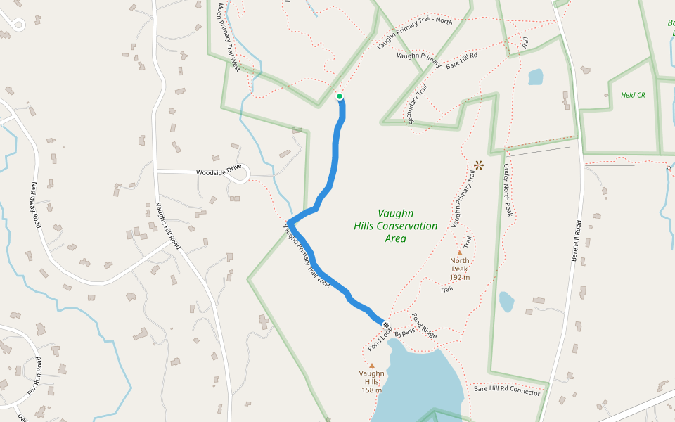 Vaughn Primary Trail West walking route map in Bolton