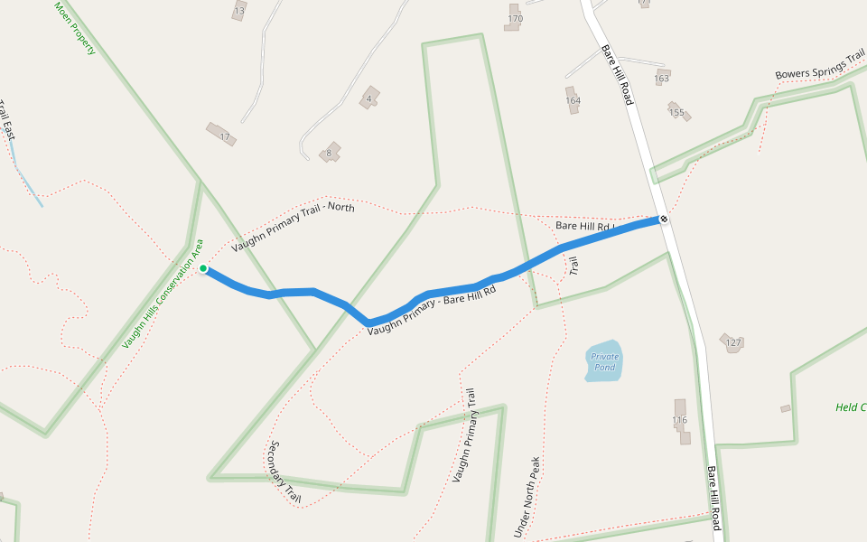 Vaughn Primary - Bare Hill Rd walking route map in Bolton