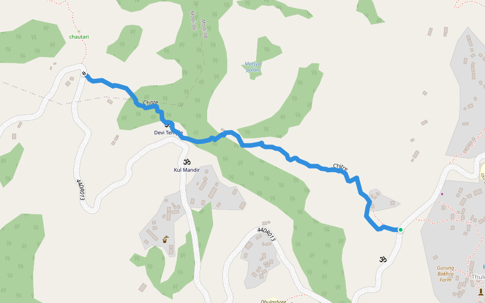 Chitre walking route map in Salyan