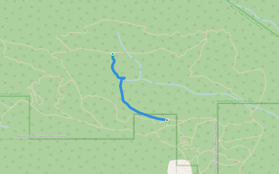 Bottle Rocket walking route map in Fort St. James