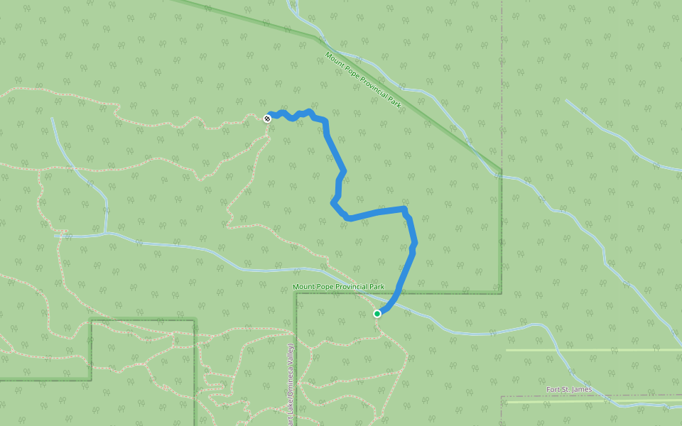 New Climbing Trail walking route map in Fort St. James