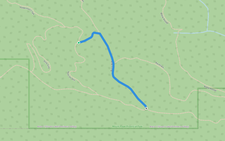Burnt Bear walking route map in Fort St. James