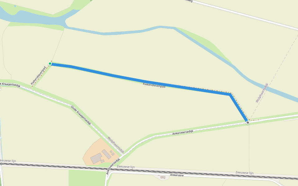 Kiekendievenpad walking route map in 's-Heer Arendskerke