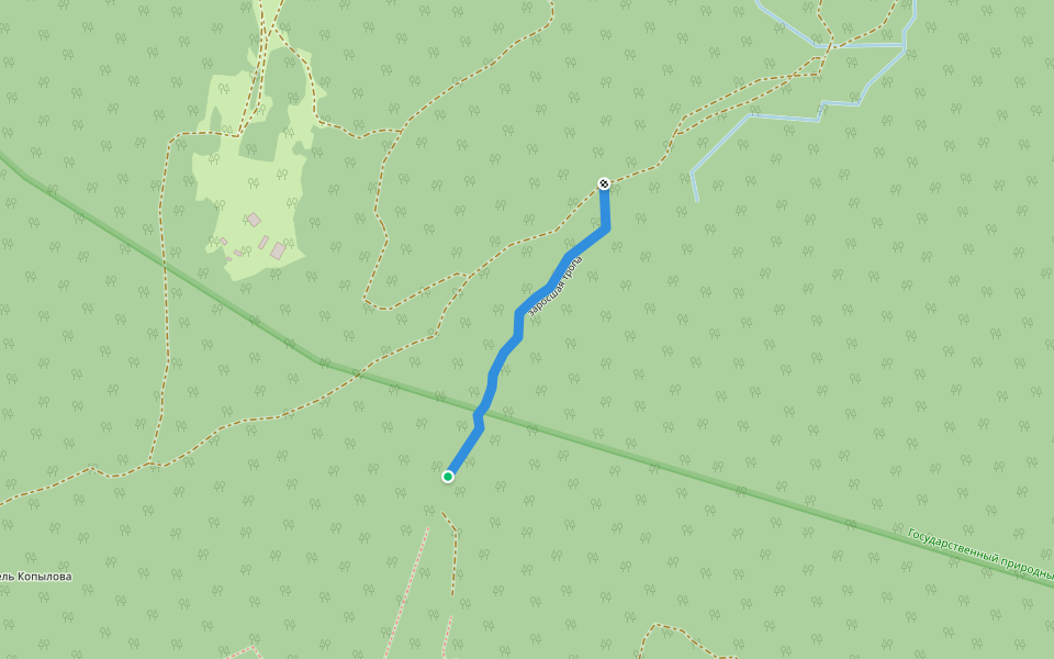 заросшая тропа walking route map in Pavlovskiy