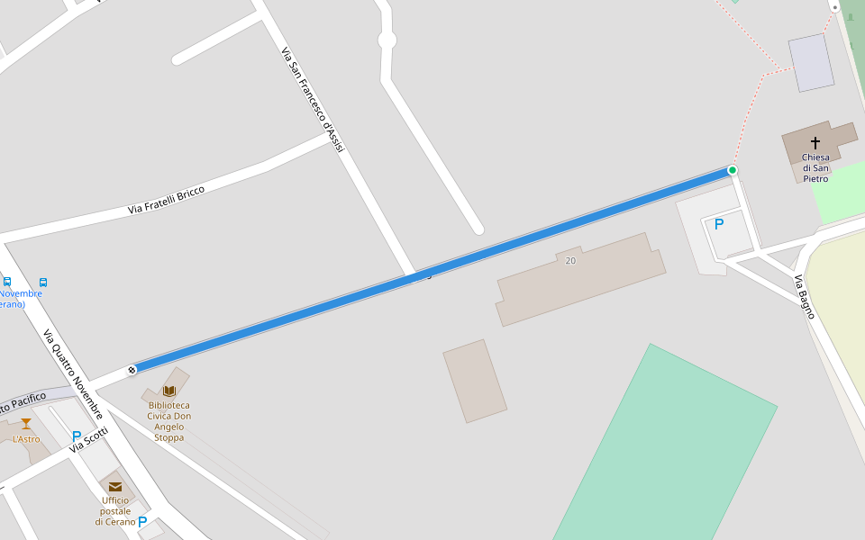 Viale Monsignor Marchetti walking route map in Cerano