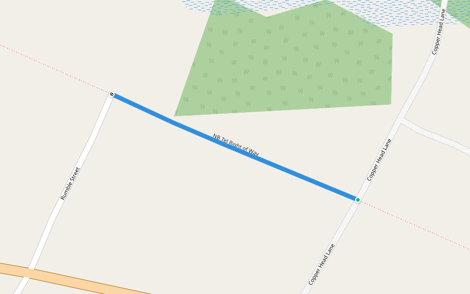 NB Tel Right of Way walking route map in Maugerville