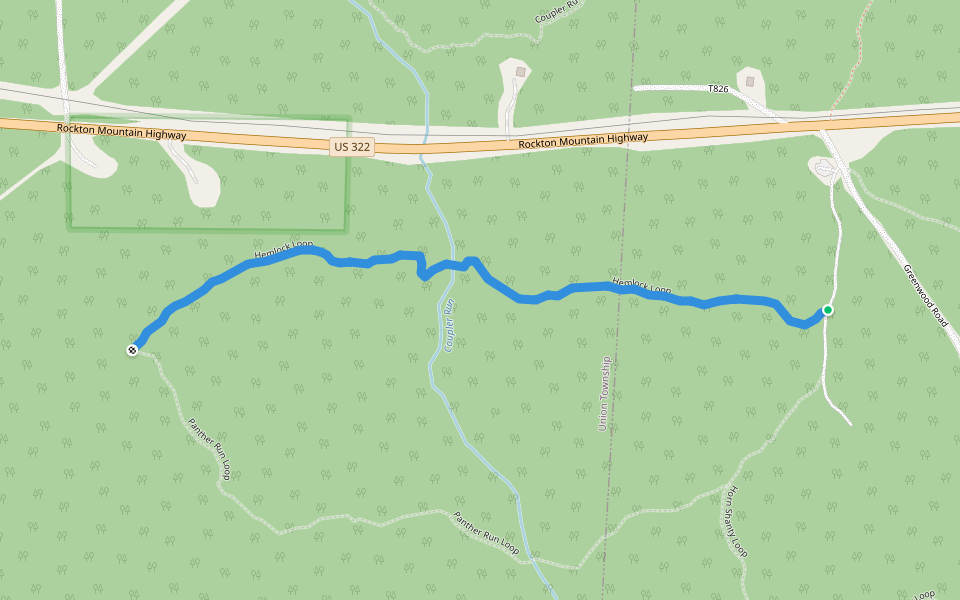 Hemlock Loop walking route map in Rockton