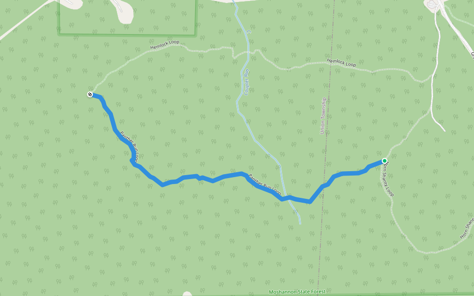Panther Run Loop walking route map in Rockton