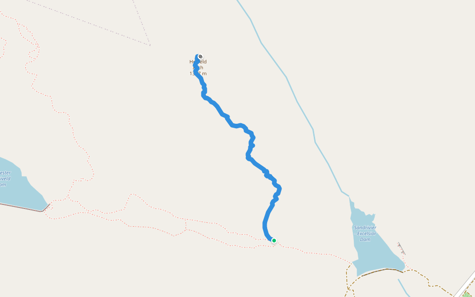 Heiveld Arch Trail walking route map in Die Dorp Op Die Berg