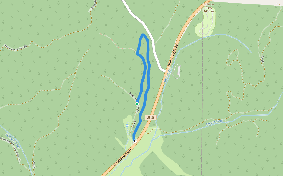 Ponderosa Loop Trail walking route map in Prineville