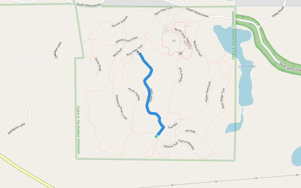 Otter Slide walking route map in Rhinelander