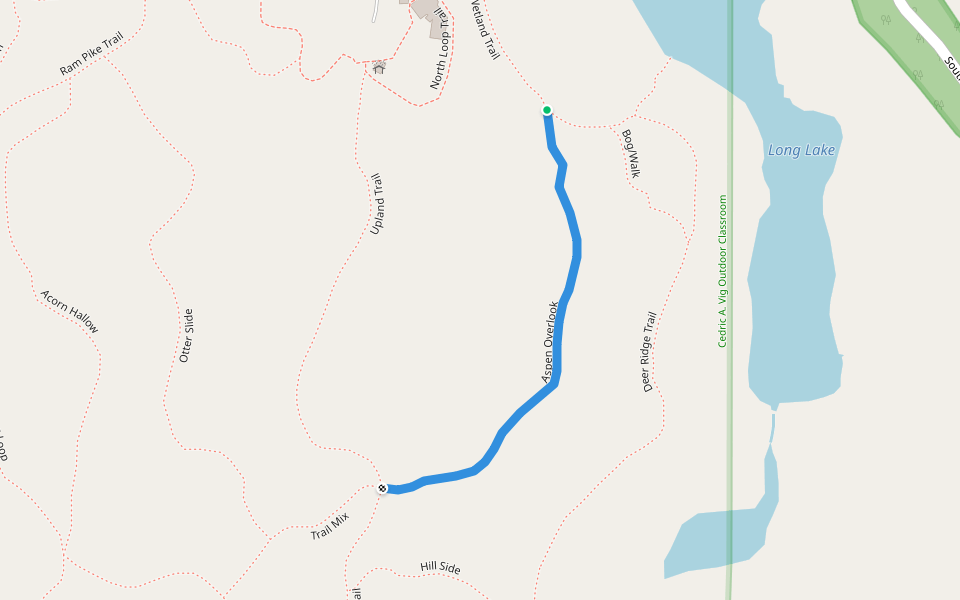 Aspen Overlook walking route map in Rhinelander