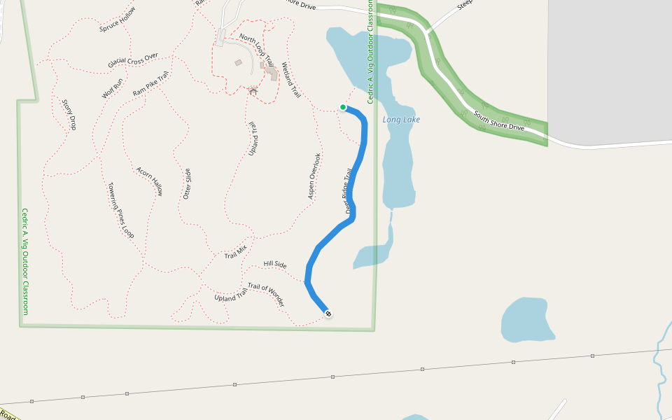 Deer Ridge Trail walking route map in Rhinelander