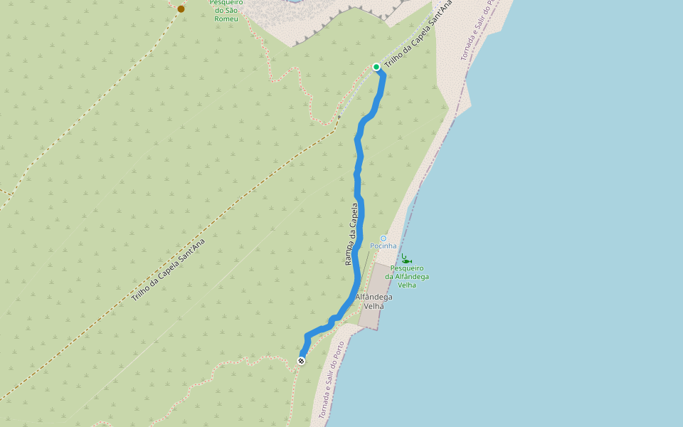 Rampa da Capela walking route map in Salir do Porto