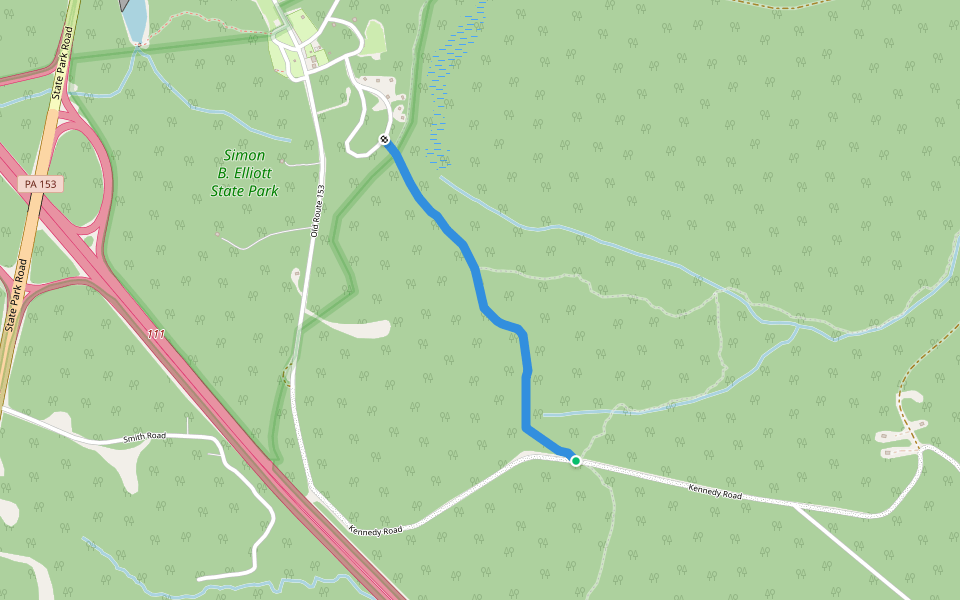 Old Sinnemahoning Trail walking route map in Clearfield
