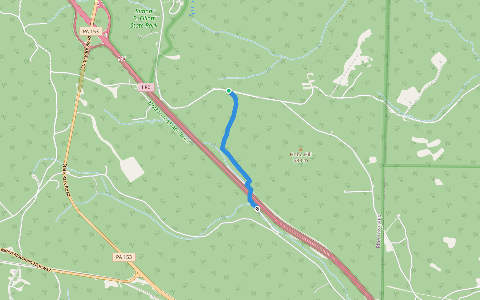 Hobo Hill Trail walking route map in Clearfield