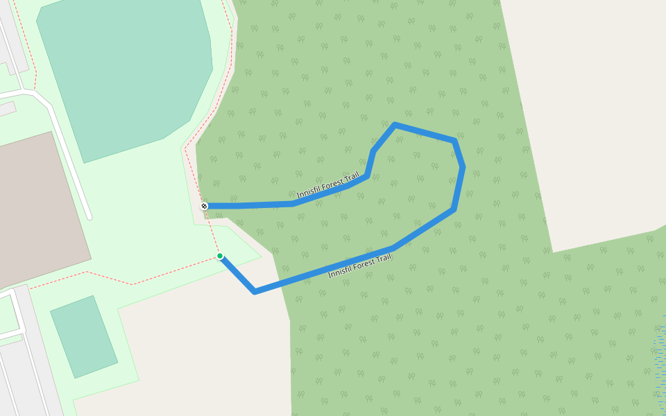 Innisfil Forest Trail walking route map in Innisfil
