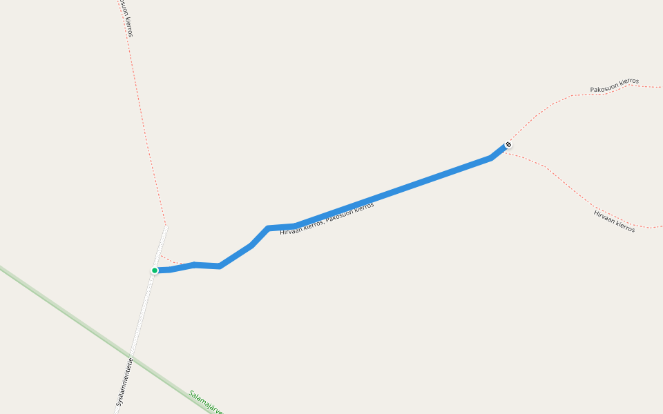 Hirvaan kierros, Pakosuon kierros walking route map in Kuusjärvi