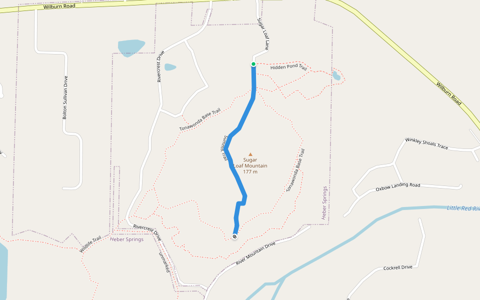 Summit Trail walking route map in Heber Springs