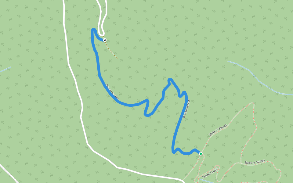 Broken Spokes walking route map in Houston