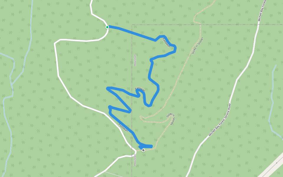 Padawan walking route map in Houston
