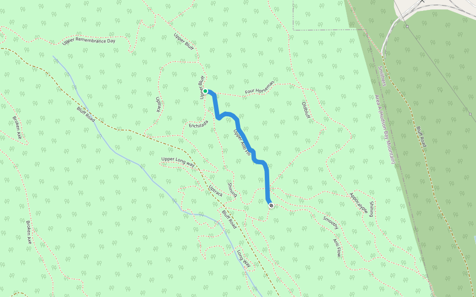 Upper Anti Flo walking route map in Smithers