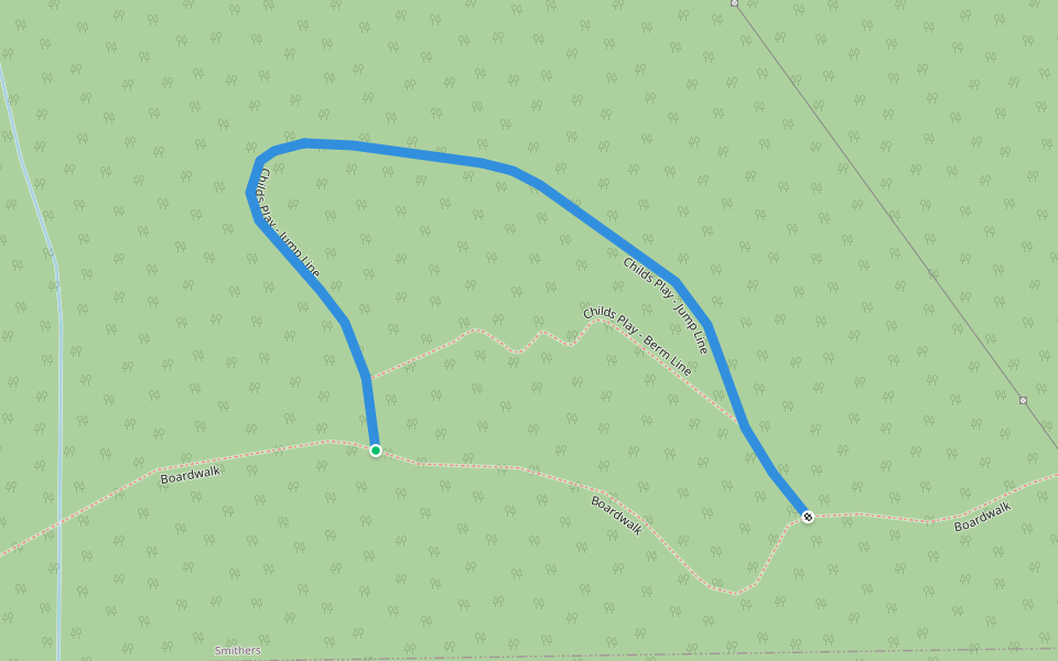 Childs Play - Jump Line walking route map in Smithers
