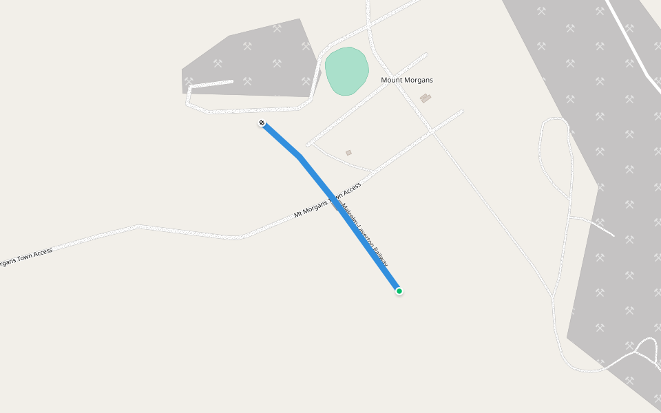 Malcolm-Laverton Railway walking route map in Laverton