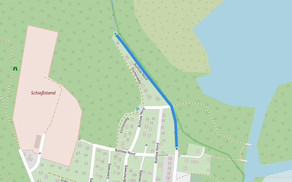 Bühlow Nord walking route map in Spremberg