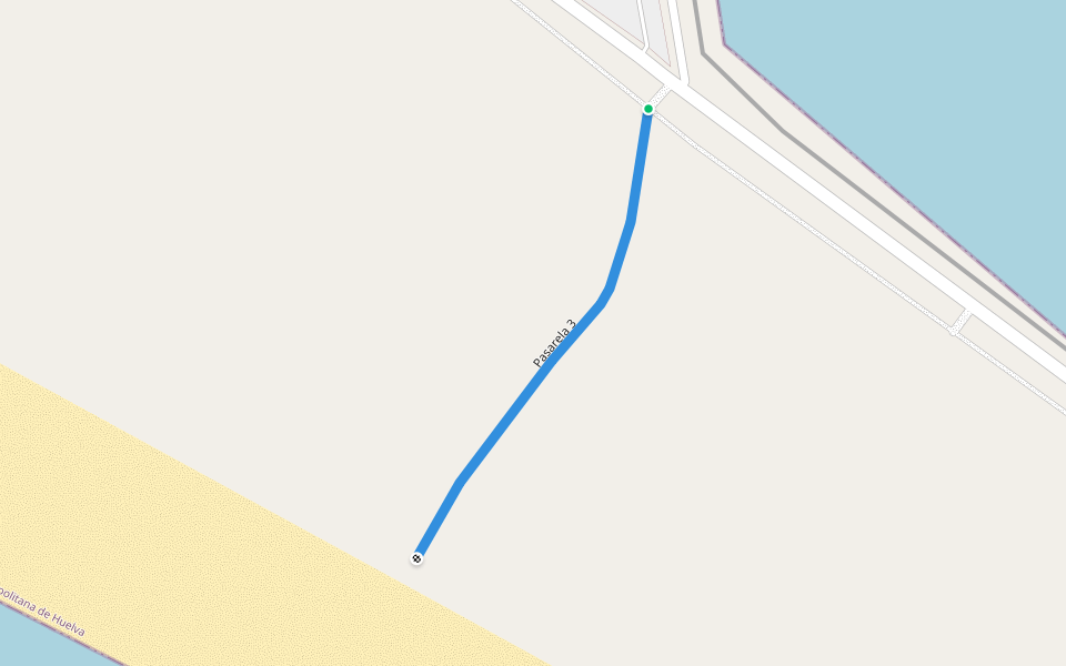 Pasarela 3 walking route map in Huelva