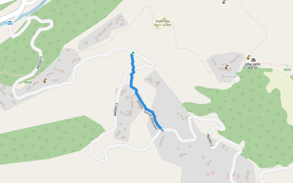 Chitre - Darak-Dimuwa walking route map in Tilahar