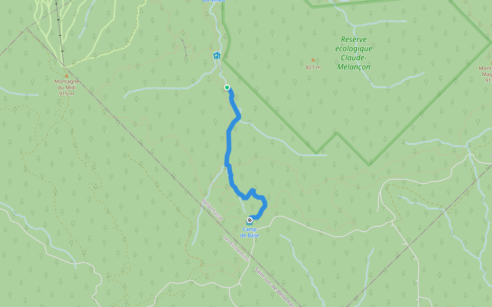 Sentier de la Slousse walking route map in Saint-Philémon
