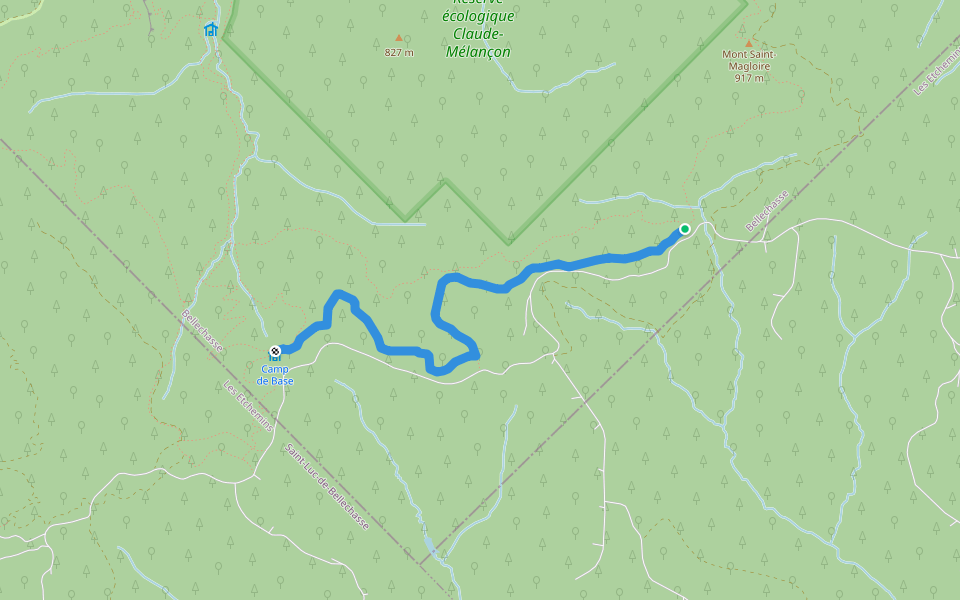 Sentier du Mont Saint-Magloire walking route map in Saint-Philémon