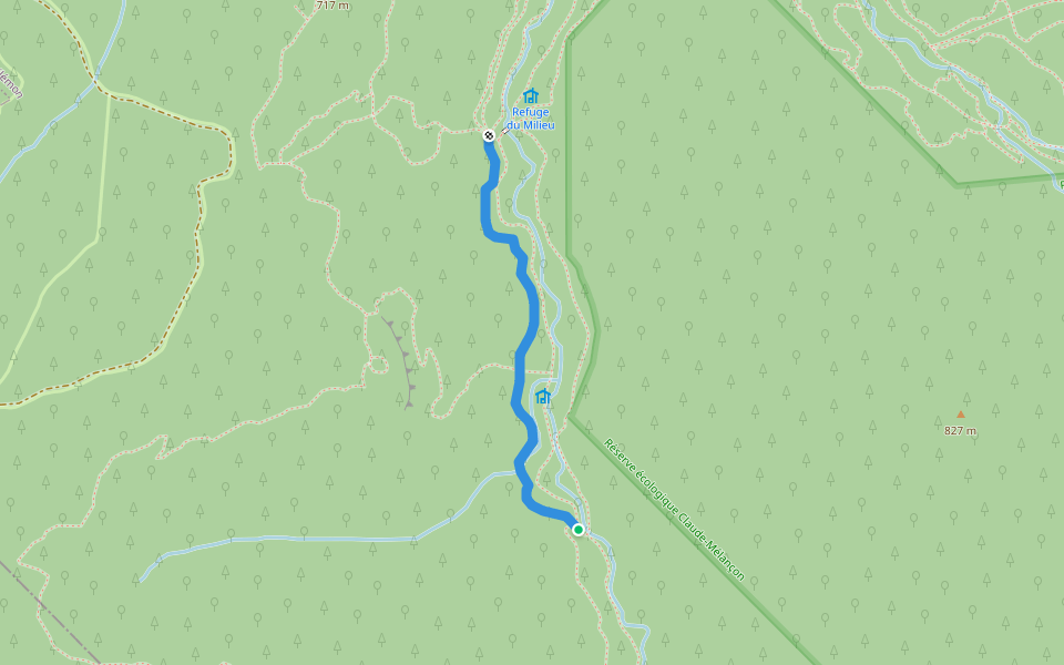 Hiver seulement walking route map in Saint-Philémon