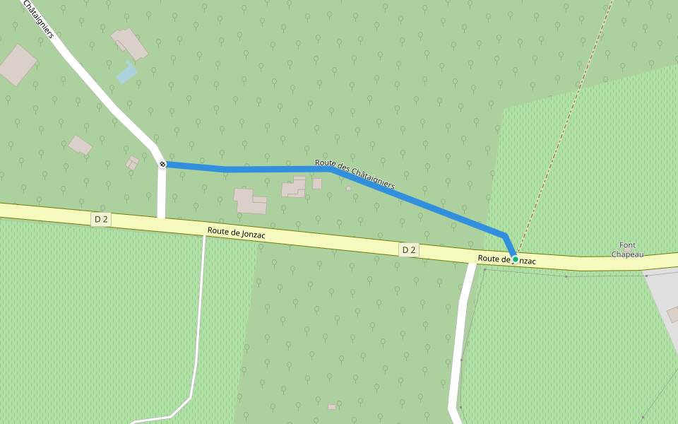 Route des Châtaigniers walking route map in Meux