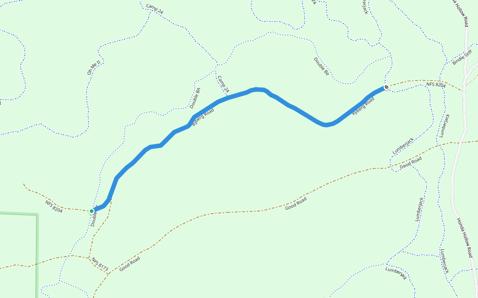Ryberg Road walking route map in Manistee