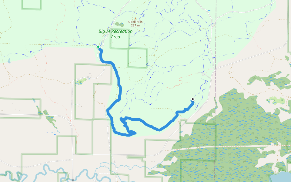 Bullwacker walking route map in Manistee
