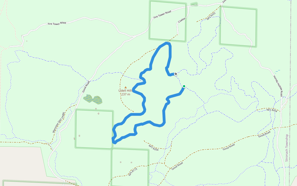 Oh Me II walking route map in Manistee