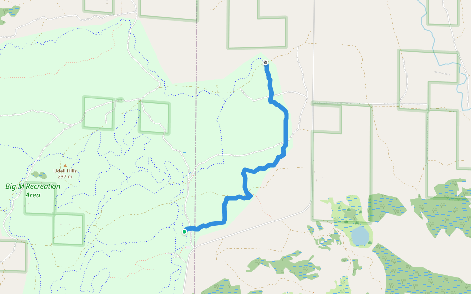 Swedish Fiddle walking route map in Manistee