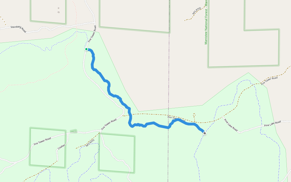 Gabriel's Horn walking route map in Manistee