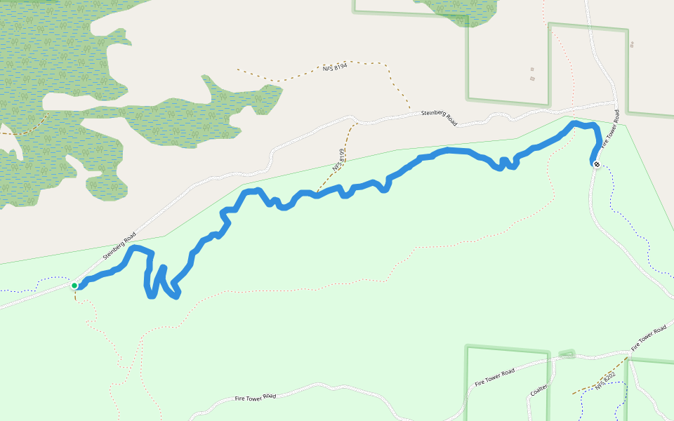 Shanty Boy walking route map in Manistee