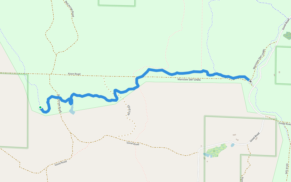 Sky Pilot walking route map in Manistee
