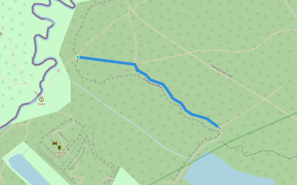 Lutauša taka walking route map in Tērvete