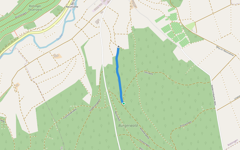 Ruderslochweg walking route map in Röttingen