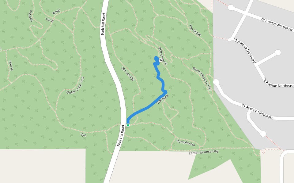 Washout walking route map in Canoe