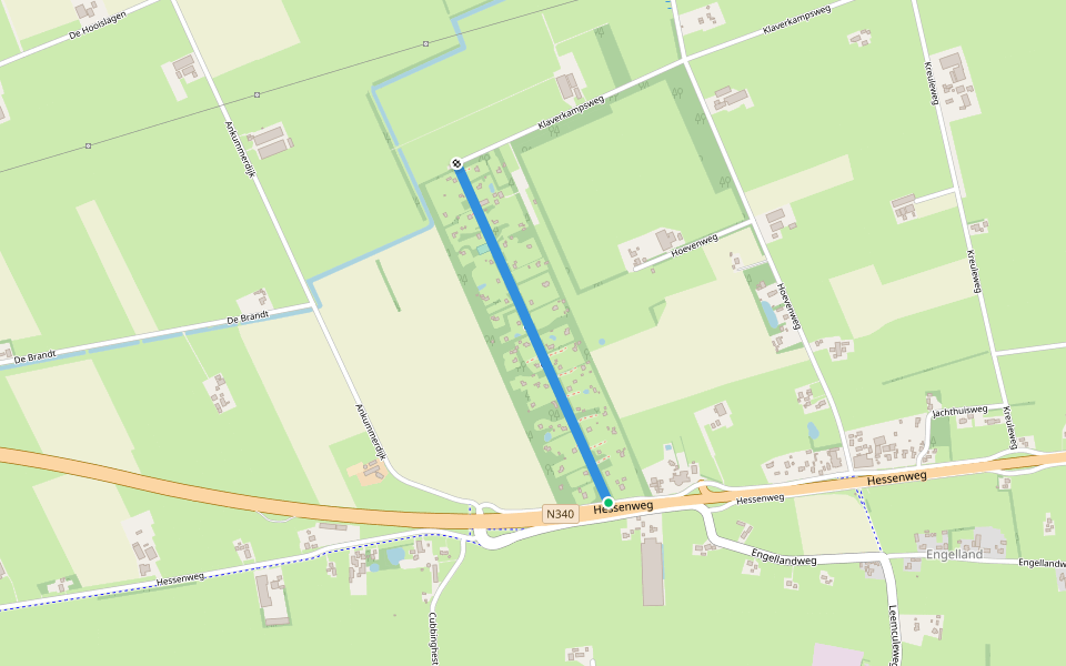 Rosengaardeweg walking route map in Dalfsen