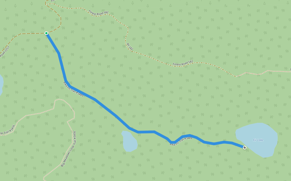 Pika-Fir Trail #3489 walking route map in Idanha